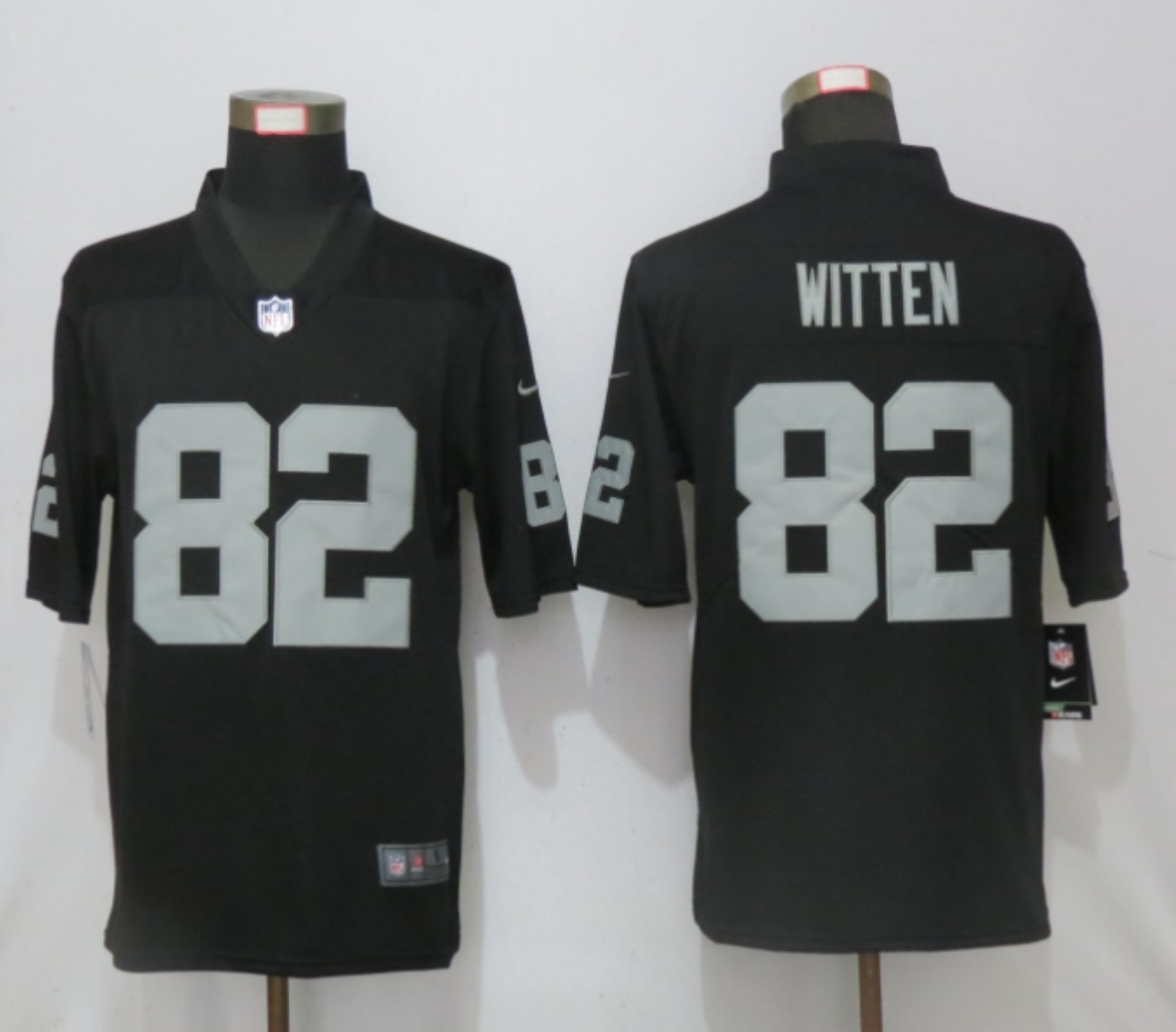 Men New Nike Oakland Raiders 82 Witten Black 2020 Vapor Untouchable Limited Player